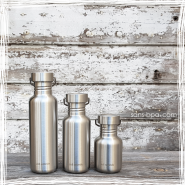 Duo Gourdes inox Gloup façon bambou - 400 & 600 ml Joli Monde