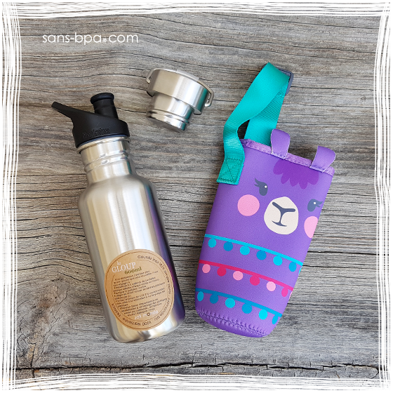 Pack gourde isotherme Clair de Lune 500 ml & sa housse BLACK - Ecococoon