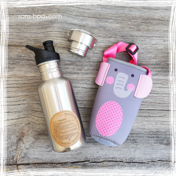 Kit gourde nomade 600ml Joli Monde - Éléphant
