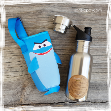 Kit gourde nomade 600ml Joli Monde - Requin
