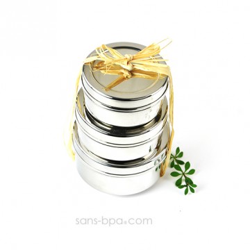 Ensemble 3 boites inox Rondes - Joli Monde