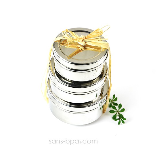 Ensemble 3 boites inox Rondes Joli MOnde - Semaine Européenne de la Réduction des Déchets