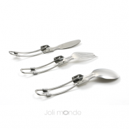 C'est dans la poche - 3 couverts pliables & leur pochette coton Bio