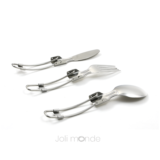 C'est dans la poche - 3 couverts pliables & leur pochette coton Bio