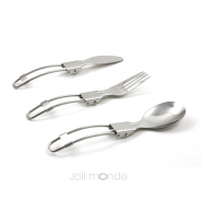 C'est dans la poche - 3 couverts pliables & leur pochette coton Bio