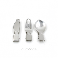 C'est dans la poche - 3 couverts pliables & leur pochette coton Bio