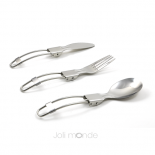 C'est dans la poche - 3 couverts pliables & leur pochette coton Bio