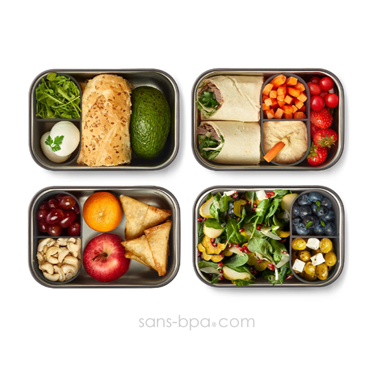 Sandwich Box - Bois & inox - Large 1250ml - Océan