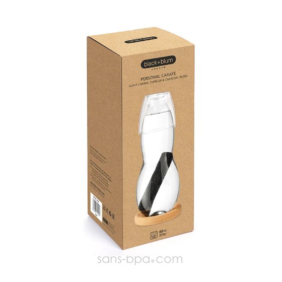 Carafe filtrante individuelle verre 800 ml
