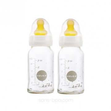 Lot de 2 biberons verre 120 ml 2