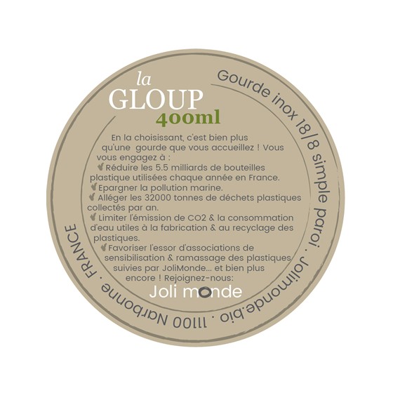 Gourde 100% inox 400 ml - La GLOUP