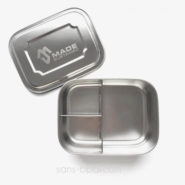 Boite 3 compartiments 100% inox LARGE TRIO 2