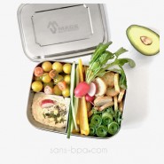 Boite 3 compartiments 100% inox LARGE TRIO