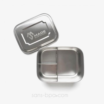 Boite 3 compartiments 100% inox LARGE TRIO 2