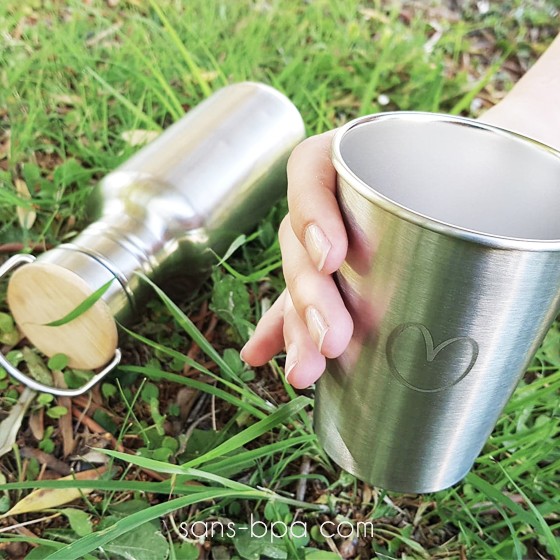 Lot 2 timbales inox 350 ml - Coeur