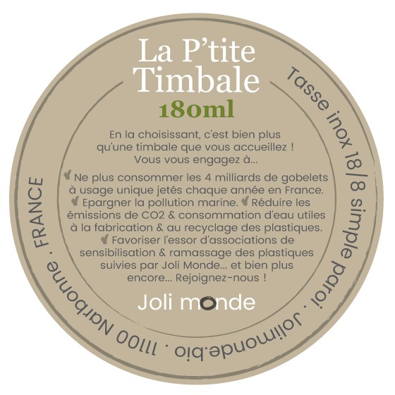 La p'tite timbale inox 180 ml - JOLI COEUR
