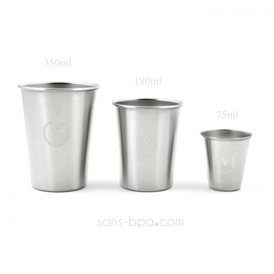 Lot 4 timbales inox 350 ml - Coeur