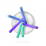 Lot 6 pailles silicones - Purple - Blue - Sea