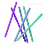Lot 6 pailles silicones - Purple - Blue - Sea