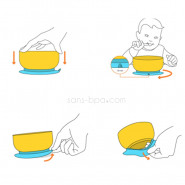 Assiette bambou à ventouse & sa cuillère bébé