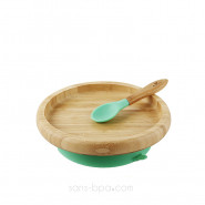 Assiette bambou à ventouse & sa cuillère bébé