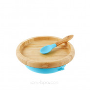 Assiette bambou à ventouse & sa cuillère bébé