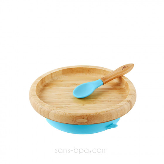 Assiette bambou à ventouse & sa cuillère bébé
