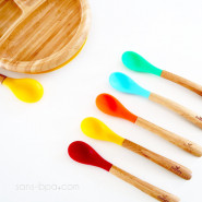 Cuillère long manche bébé Bambou & silicone