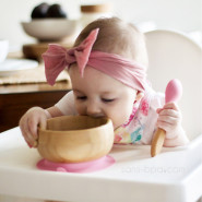Cuillère pour bébé Bambou & silicone