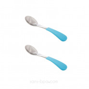 Lot 2 cuillères pour bébé inox & silicone