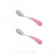 Lot 2 cuillères pour bébé inox & silicone