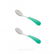 Lot 2 cuillères pour bébé inox & silicone
