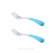 Lot 2 fourchettes pour bambin inox & silicone