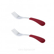 Lot 2 fourchettes pour bambin inox & silicone