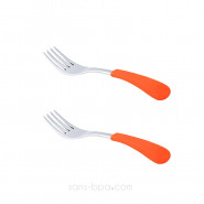 Lot 2 fourchettes pour bambin inox & silicone