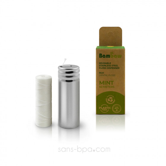 Fil dentaire végan & sa boite inox