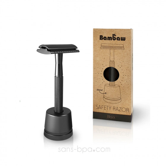 Rasoir de sécurité & son support inox GOLD