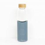 Gourde verre & silicone 550 ml  BLEU