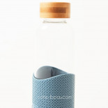 Gourde verre & silicone 550 ml  BLEU