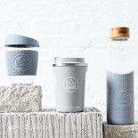 Gourde verre & silicone 550 ml  BLEU