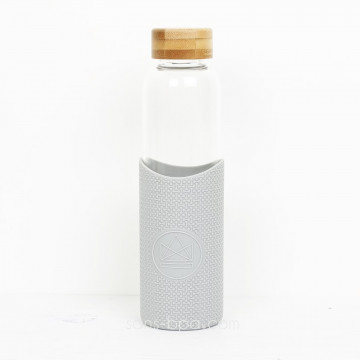 Gourde verre & silicone 550 ml BLEU