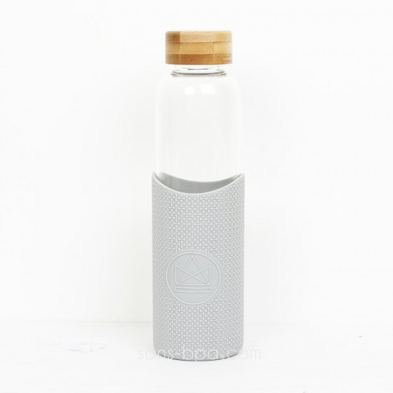 Gourde verre & silicone 550 ml BLEU