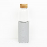 Gourde verre & silicone 550 ml  BLEU