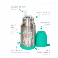Gourde anti-fuite inox 350ml SIPPY - Ours