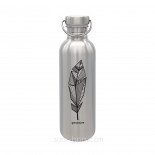 Gourde inox 1 litre SPORTY - PLUME NOIRE