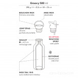 Gourde inox 500ml isotherme GROOVY - BAMBOU