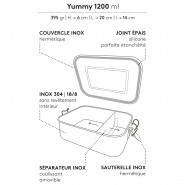 Lunchbox inox étanche à compartiments - GINKO