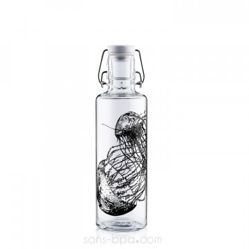 Gourde verre 600 ml JELLY FISH