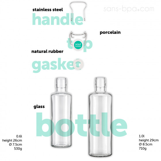 Gourde verre 600 ml WATERWORLD