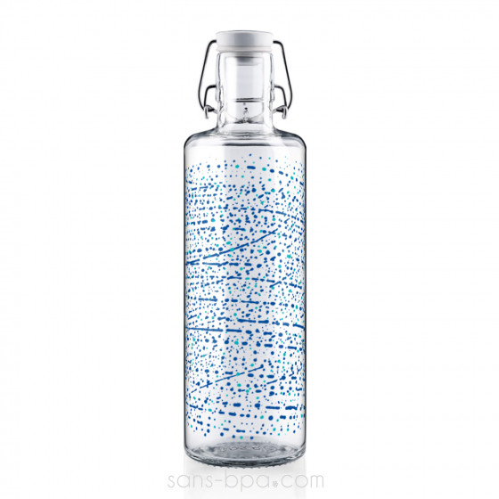 Gourde verre 1000 ml FLOWER OF LIFE